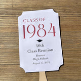 Class Reunion Favor Fans Personalized