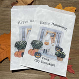 Fill these adorable Halloween Candy Bags Personalized to the brim for trick or treat or trunk or treat.  Personalzied candy bags that can be used for business promotion at Halloween.
