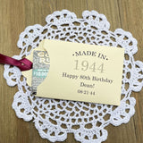 Fun adult birthday favors, add a lottery ticket and see who wins.  Personalized for any birthday with your choice of envelope and ribbon color.  Lovely table favors for an 80th or 90th birthday party celebration.