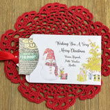 Small Christmas gift Lottery Ticket Envelopes featuring a snowman design and red ribbon, perfect for holiday gifting.