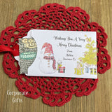 Small Christmas gift Lottery Ticket Envelopes featuring a snowman design and red ribbon, perfect for holiday gifting.