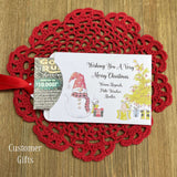 Small Christmas gift Lottery Ticket Envelopes featuring a snowman design and red ribbon, perfect for holiday gifting.