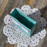 Tiffany & co. Personalized Favor Boxes for any Event.  Boxes feature white ribbon around the top adorned with a white box.  Great for candy or any sweet treat.