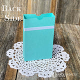 Tiffany & co. Personalized Favor Boxes for any Event.  Boxes feature white ribbon around the top adorned with a white box.  Great for candy or any sweet treat.