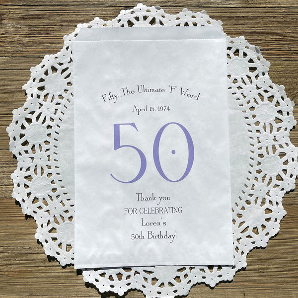 Fabulous Fifty 50th Birthday Party bag Favor Bags 50th Birthday Bag 50th  Anniversary Party favor wedding survival kit – BOSTON CREATIVE COMPANY