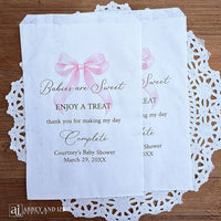 Pink Bow Baby Shower Bags