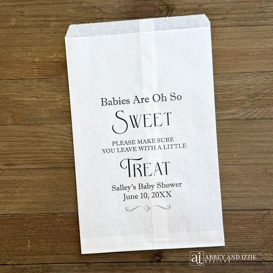 Personalized Baby Shower Candy Bags, 'Babies are oh so Sweet' make sure your guests leave with a treat.  
