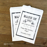  Adult Birthday Party Favor Bags Vintage, Birthday cookie bags, candy bags, popcorn bags fill them with goodies.