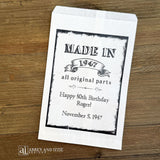  Adult Birthday Party Favor Bags Vintage, Birthday cookie bags, candy bags, popcorn bags fill them with goodies.