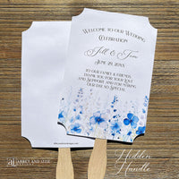 Dusty Blue Wedding Fans