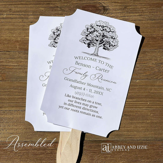 Personalized Family Reunion Keepsake Fans are a thoughtful and practical way to keep your loved ones cool and comfortable during your family reunion. The fans feature a personalized design and message, making them a unique and memorable keepsake for your family to cherish for years to come.
