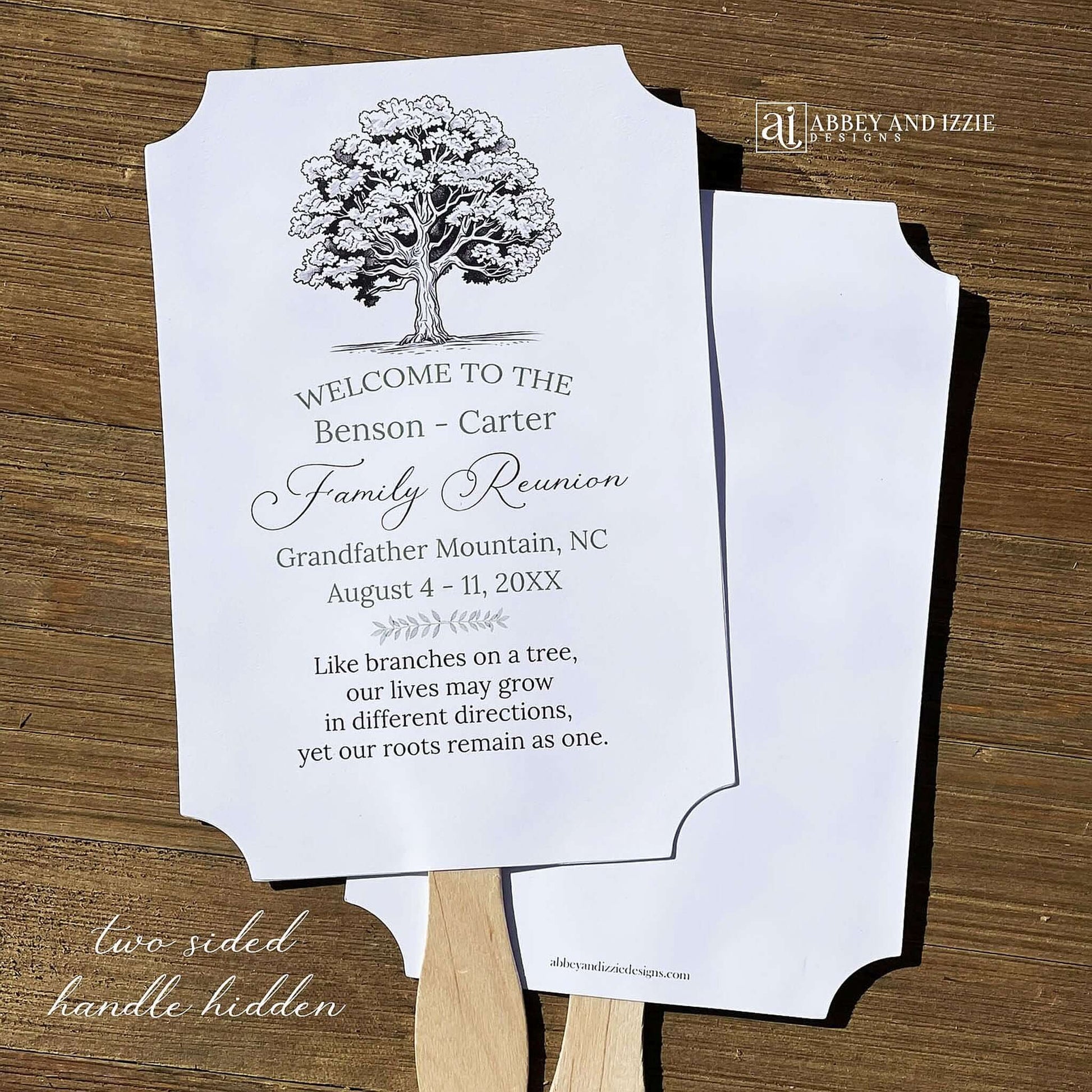Personalized Family Reunion Keepsake Fans are a thoughtful and practical way to keep your loved ones cool and comfortable during your family reunion. The fans feature a personalized design and message, making them a unique and memorable keepsake for your family to cherish for years to come.