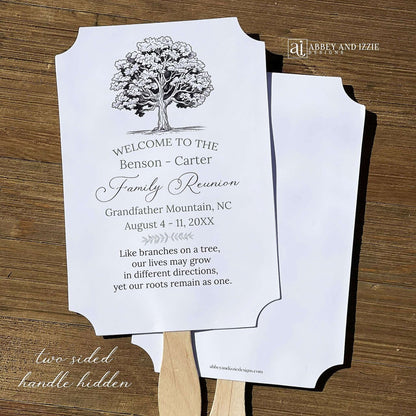 Personalized Family Reunion Keepsake Fans are a thoughtful and practical way to keep your loved ones cool and comfortable during your family reunion. The fans feature a personalized design and message, making them a unique and memorable keepsake for your family to cherish for years to come.