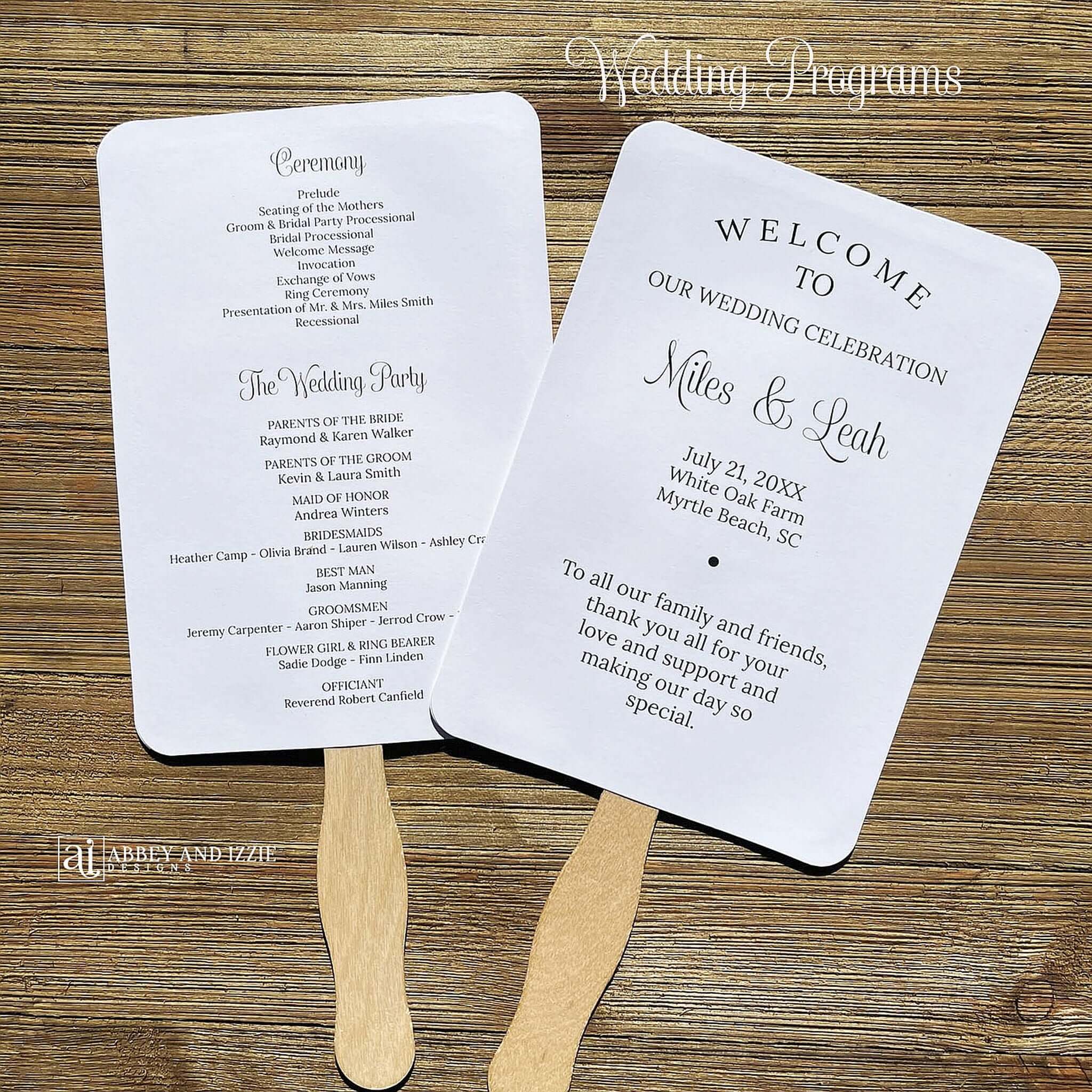 Program Fan Sign Wedding ceremony fans 60 photos - Vianawedding.com