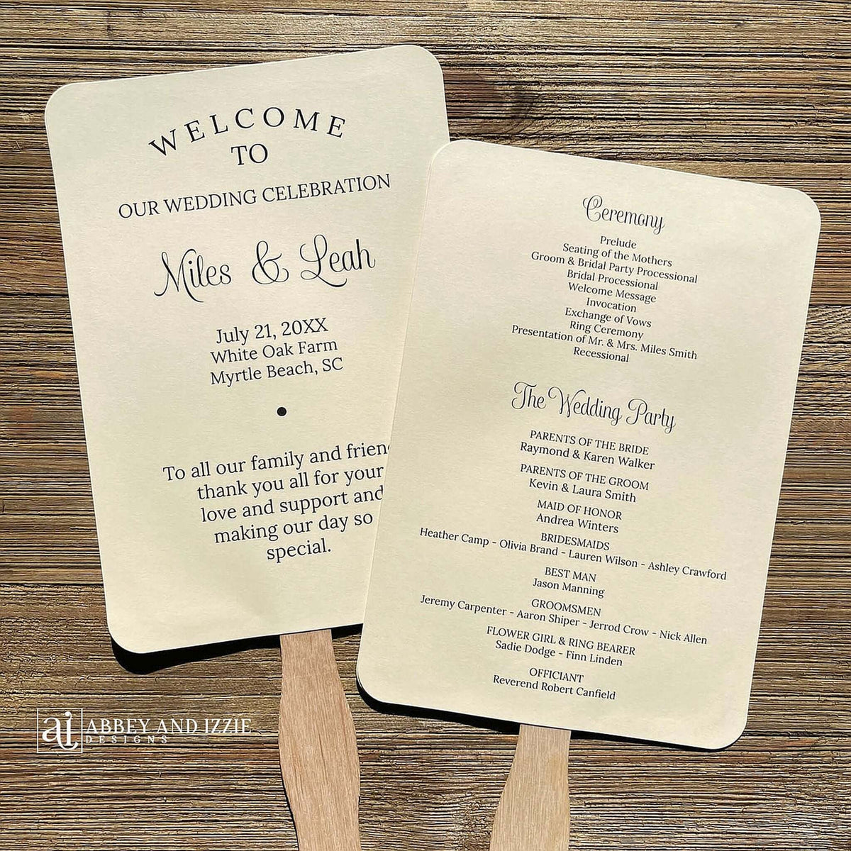 Wedding Program Fans - Keep Guests Cool & Informed – Abbey and Izzie ...