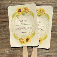 Sunflower Wedding Hand Fans