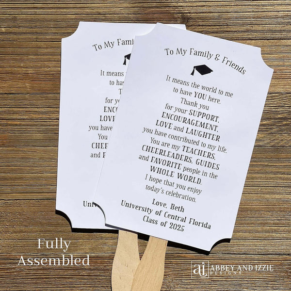 Graduation Party Fans Personalized - Thank You Gift Idea Graduation Party Fans Personalized - Thank You Gift Idea