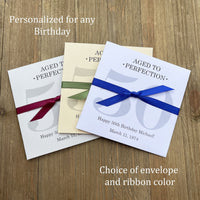 Large envelopes for lottery ticket holders, these make cute and fun 50th birthday favors but can be made for any birthday year.  Personalized for the guest of honor, adorned with a ribbon which comes attached.  Your choice of envelope and ribbon color.