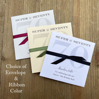 Lottery ticket evelopes for birthday party favors, personalized for the honoree, slide a lotto ticket in for a fun favor.  Your choice of envelope and ribbon color which come attached.