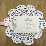 Aged to perfection puts it best for our adult birthday party favors.  Fun favors for your birthday party, slide a lottery ticket in these personalized envelopes to see who wins big, great ice breaker for an event. Your choice of envelope and ribbon color.