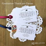 The Best Graduation Party Favors  to thank you guests for celebrating with you. Personalized for the graduates special day printed on white card stock your choice of ribbon color. Easy grad party favors, slide a lotto ticket in to see who wins big.