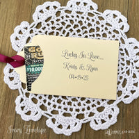 Wedding Lottery Ticket Envelopes Personalized