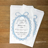 Something Blue Before I Do Bridal Shower Favor Bags, Celebrate your bridal shower with personalized favor bags that set the perfect tone.  Always a popular theme for a bridal shower these are sure to impress your guests. Personalized for the bride to be, fill these with sweet treats or what ever you wish.  Great for candy buffets or the always fun cookie bars.