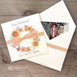 Perfect for your Friendsgiving gathering, these custom Thanksgiving guest favors add a personal touch to your celebration. Customize with your name(s) to thank your guests for sharing the holiday with you. 