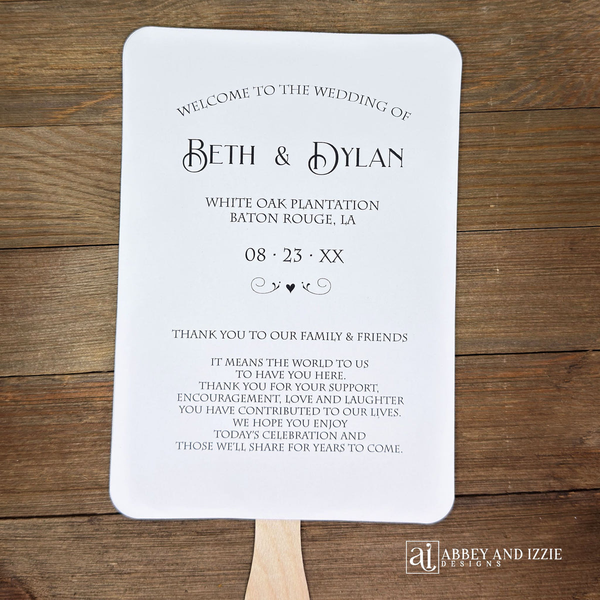 Ceremony Wedding Fans Personalized