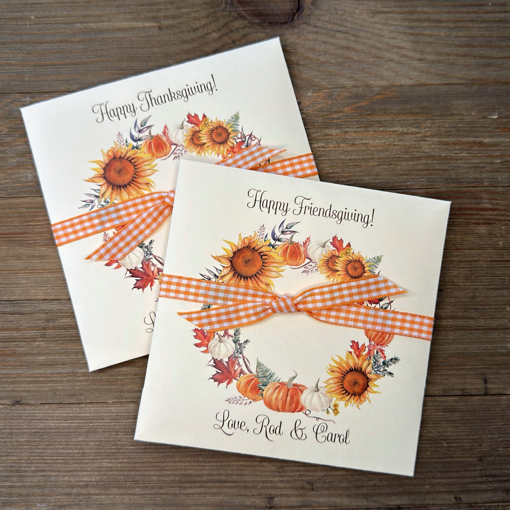 Perfect for your Friendsgiving gathering, these custom Thanksgiving guest favors add a personal touch to your celebration. Customize with your name(s) to thank your guests for sharing the holiday with you.