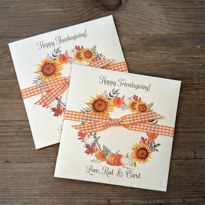 Perfect for your Friendsgiving gathering, these custom Thanksgiving guest favors add a personal touch to your celebration. Customize with your name(s) to thank your guests for sharing the holiday with you.