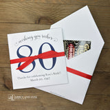 Our Unique Personalized Adult Birthday Party Guest Favors are a fun and easy.&nbsp; Slide a scratch card ticket inside and see who wins.&nbsp; Shown here in fun colors your choice of numbr color and ribbon color to match your party theme. These custom lottery ticket envelopes measure 5" x 5" and can also be made for any birthday, 50th, 60th, 70th or even 80th birthday. These are also great for bridal showers, wedding favor or engagement parties, see our store for more designs. 