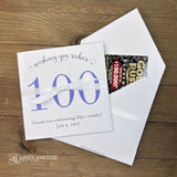 Our Unique Personalized Adult Birthday Party Guest Favors are a fun and easy, Slide a scratch card ticket inside and see who wins. Shown here in fun colors your choice of numbr color and ribbon color to match your party theme. These custom lottery ticket envelopes measure 5" x 5" and can also be made for any birthday, 50th, 60th, 70th or even 80th birthday. These are also great for bridal showers, wedding favor or engagement parties, see our store for more designs. 