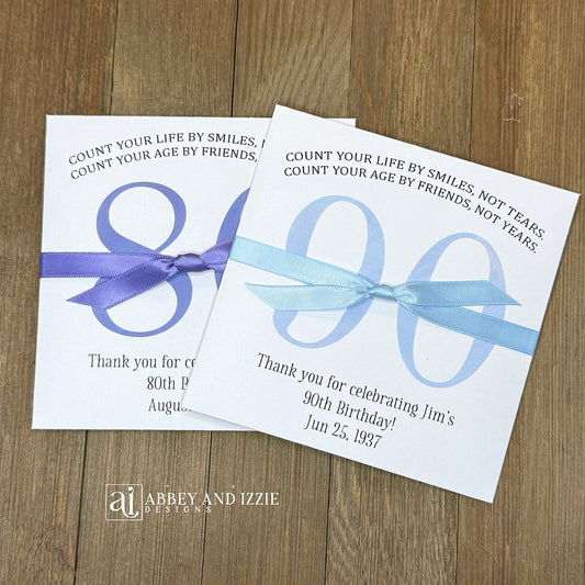 Scratch Off Birthday Party Favors add an interactive element to your celebration. Guests will find a scratch off ticket tucked inside—perfect for keeping everyone entertained. Ideal for birthday parties of any size, these customizable favors work as icebreakers or thank-you gifts. Printed on durable white cardstock ensures they hold up through the party. Personalize with names, date, and a sweet message.&nbsp; Choice of birthday number color and ribbon color to match your party theme.