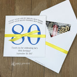 Scratch Off Birthday Party Favors add an interactive element to your celebration. Guests will find a scratch off ticket tucked inside—perfect for keeping everyone entertained. Ideal for birthday parties of any size, these customizable favors work as icebreakers or thank-you gifts. Printed on durable white cardstock ensures they hold up through the party. Personalize with names, date, and a sweet message.&nbsp; Choice of birthday number color and ribbon color to match your party theme.