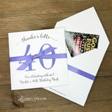 Reveal the fun with our Scratch Card Birthday Party Favors—interactive keepsakes that delight guests of all ages. Enclose a scratch card inside these beautiful envelopes, perfect for adding an extra layer of excitement to your celebration. Ideal for birthday parties, these customizable favors let you personalize for the guest of honor.&nbsp; Constructed from durable white cardstock, shipped to you assembled and ready for your event.&nbsp; Your choice of number and ribbon color, customize for any birthday.