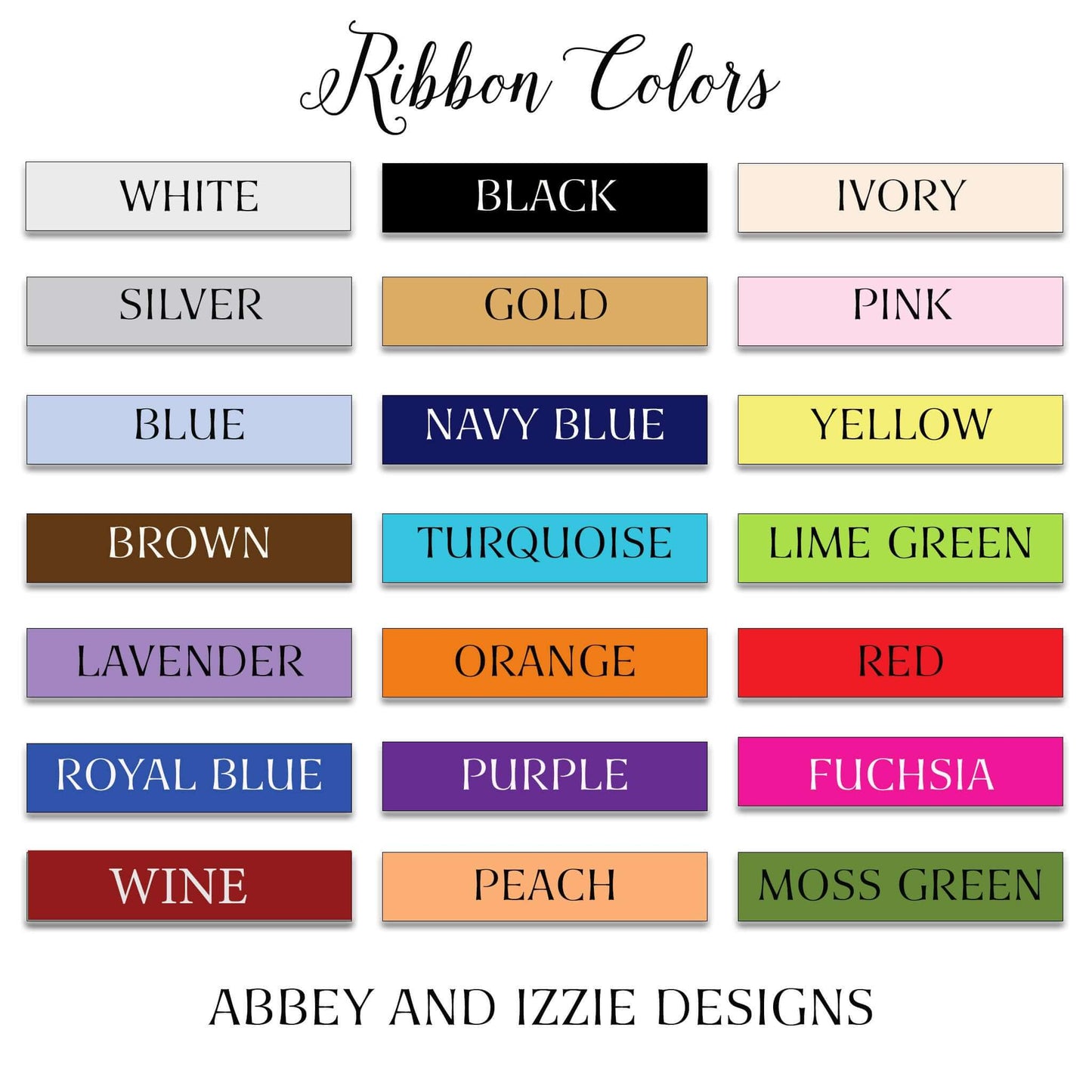 Ribbon color choices