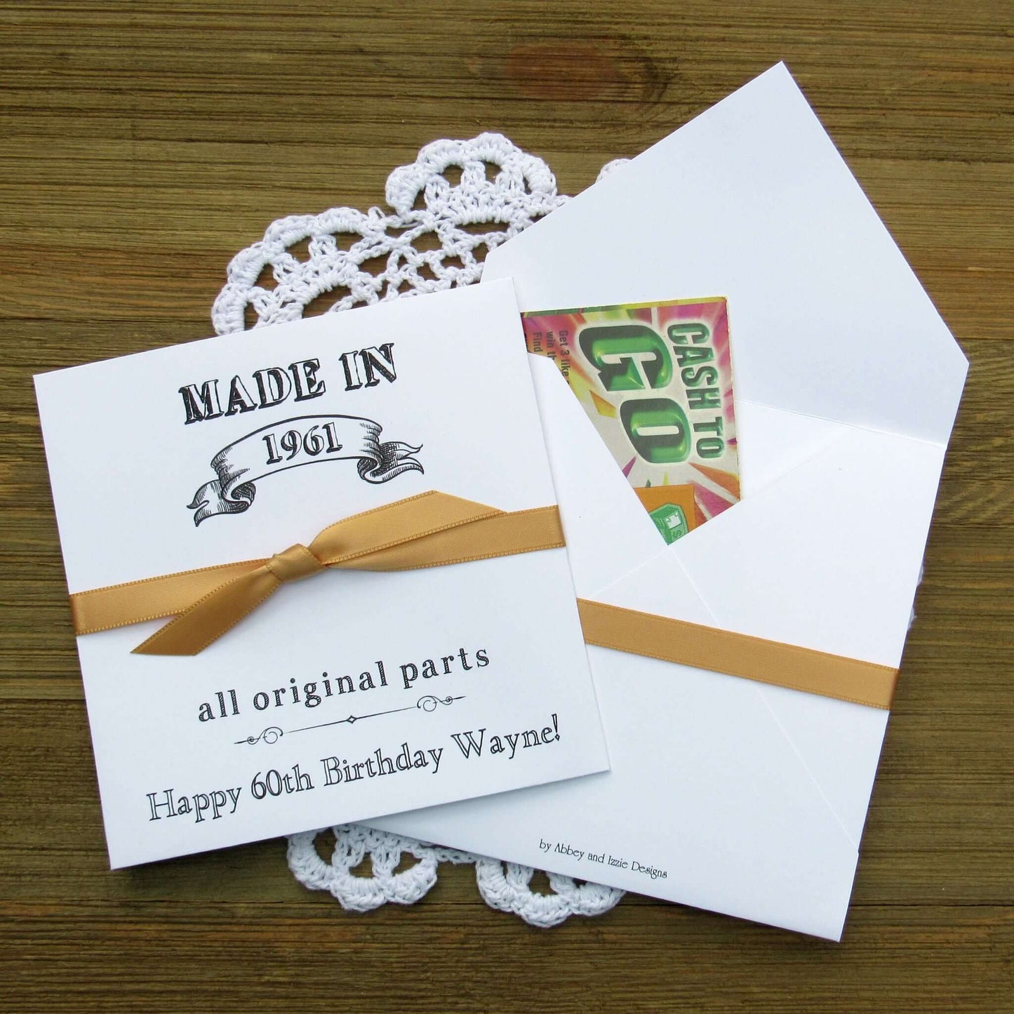 Vintage Birthday Party Favors , slide a lotto ticket in for a fun ice breaker.  Your choice of envelope and ribbon color which comes attached.  