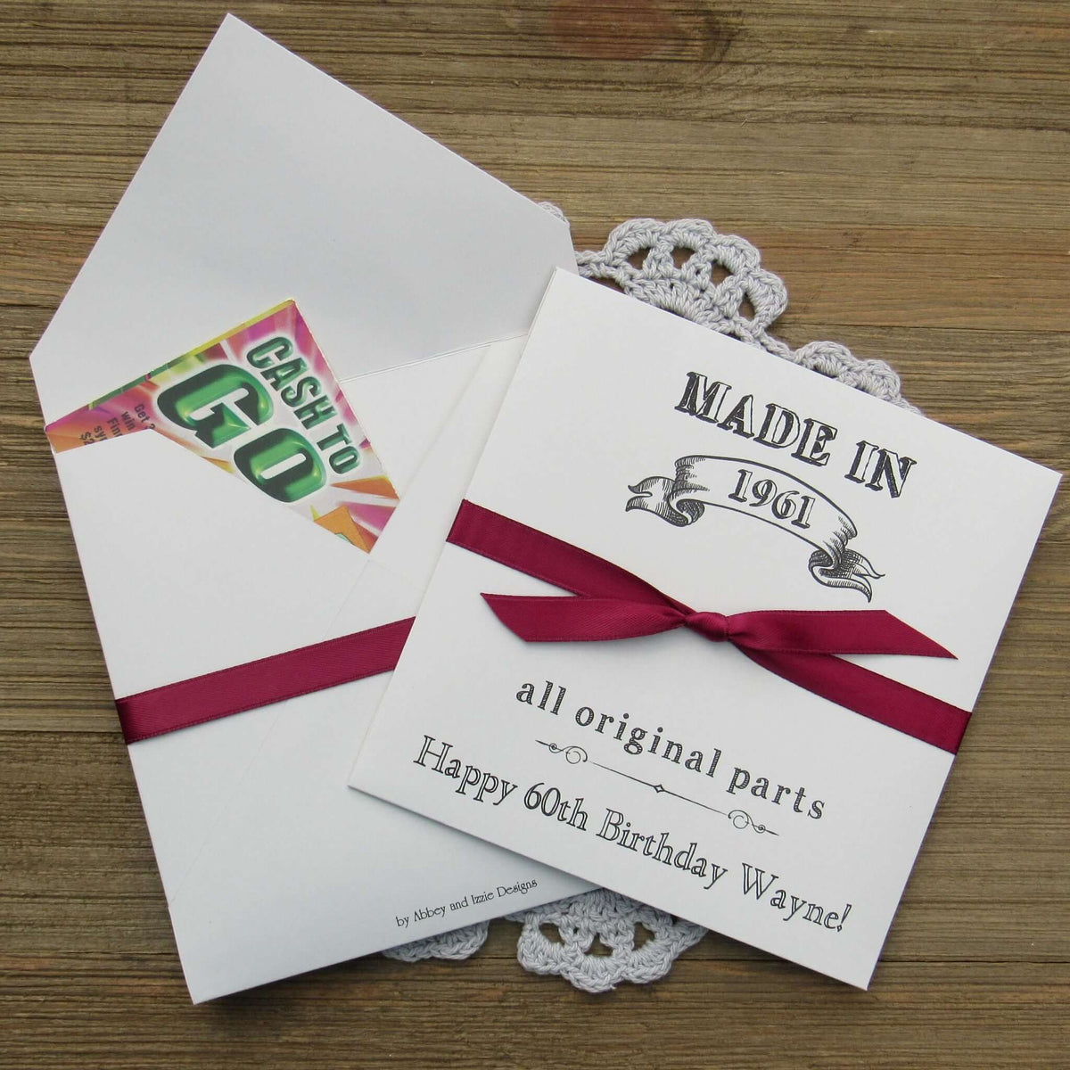 Vintage Birthday Party Favors , slide a lotto ticket in for a fun ice breaker.  Your choice of envelope and ribbon color which comes attached.  