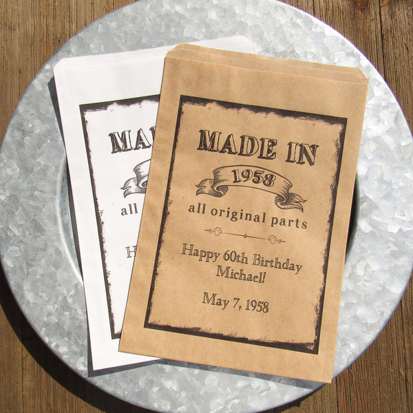 personalized adult birthday favor bags