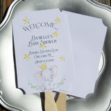 Your party guests will rejoice in the sweet relief our baby shower elephant favor fans