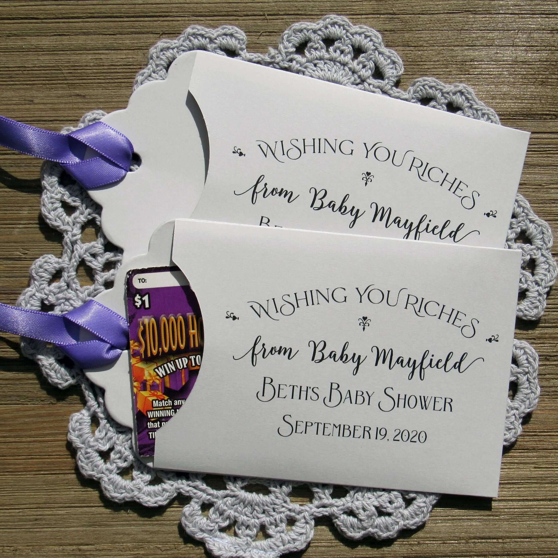 Personalized Baby Shower Lottery Ticket Favors, Your guests will be thrilled to get a lottery ticket favor and a chance to win big