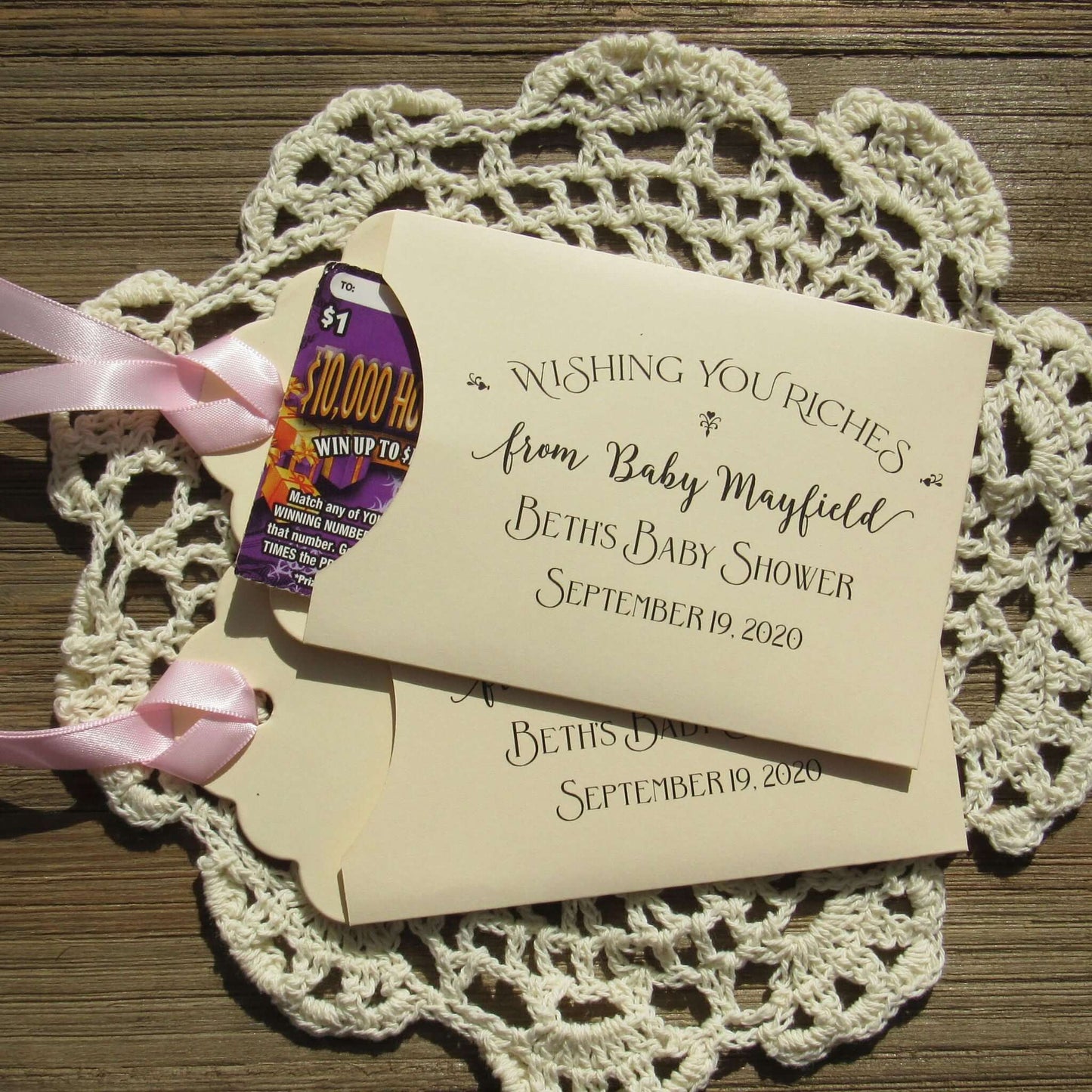 Personalized Baby Shower Lottery Ticket Favors, Your guests will be thrilled to get a lottery ticket favor and a chance to win big