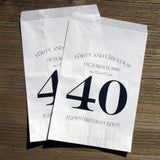 40th Birthday Party Favors Bags that are personalized