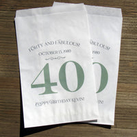 40th Birthday Party Favors Bags that are personalized