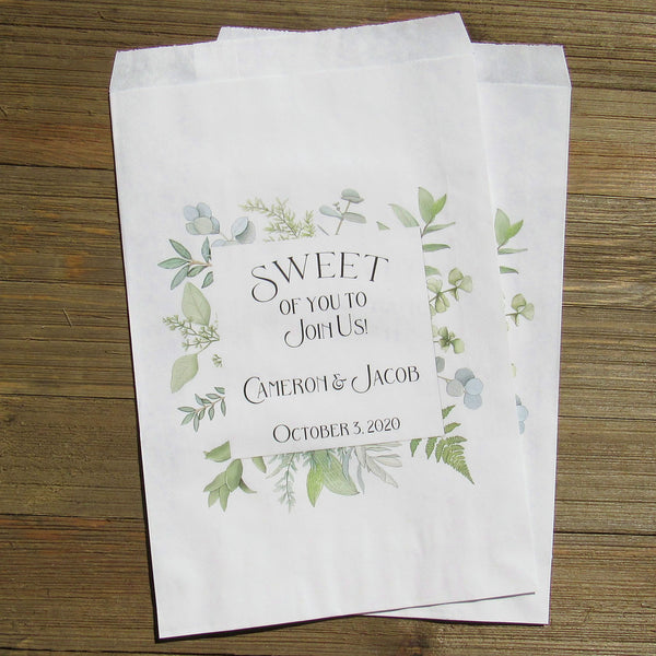 Personalized Flower Couple Name and Date Wedding Favor Bags Cookie Candy  and Custom Bridal Shower Treat Bag Wholesale  China Brown Paper Bags and  Paper Bags price  MadeinChinacom