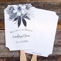 Black and White Wedding Fans