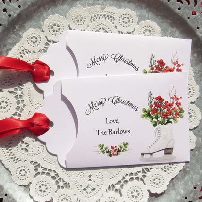 Personalized Holiday Party Favors or Affordable Small Christmas Gift.  Wish family and friends a Merry Christmas with these cute envelopes, slide a lottery ticket in or a gift card great little gift for coworkers, neighbors, friends.  