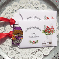 Personalized Christmas party favors or Christmas gift card holder.  Wish family and friends a Merry Christmas with these cute envelopes, slide a lottery ticket in or a gift card great little gift for coworkers, neighbors, friends.  