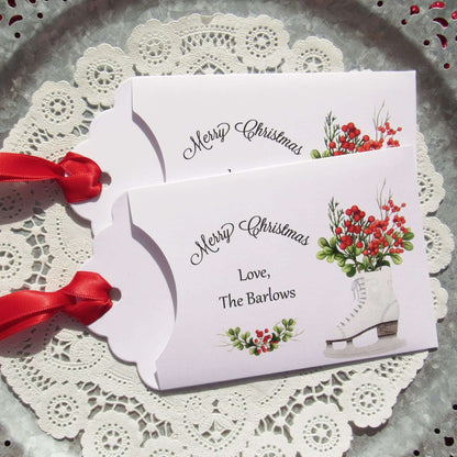 Personalized Holiday Party Favors or Affordable Small Christmas Gift.  Wish family and friends a Merry Christmas with these cute envelopes, slide a lottery ticket in or a gift card great little gift for coworkers, neighbors, friends.  